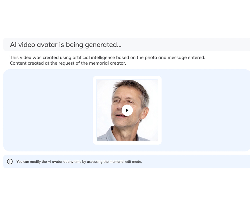 AI avatar with realistic facial movements